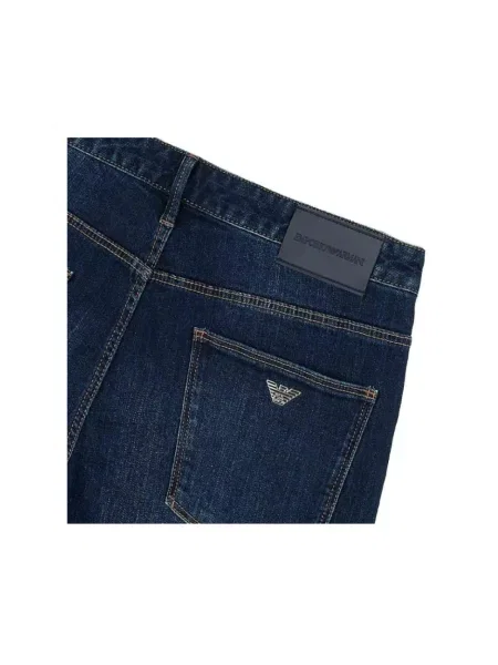 Jeansy Emporio Armani z logo niebieskie