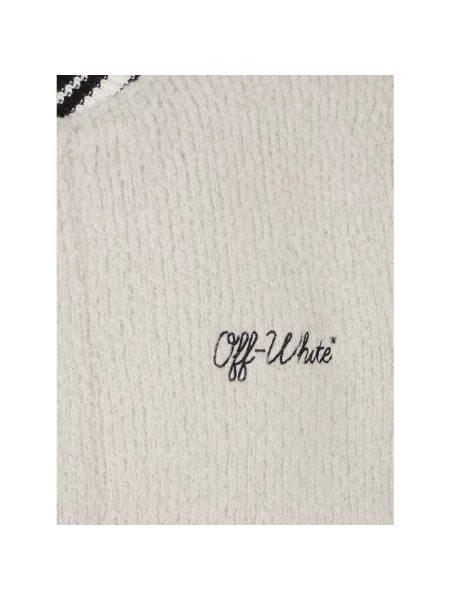 Dzianinowy kurtka bomber Off-white z logo biały