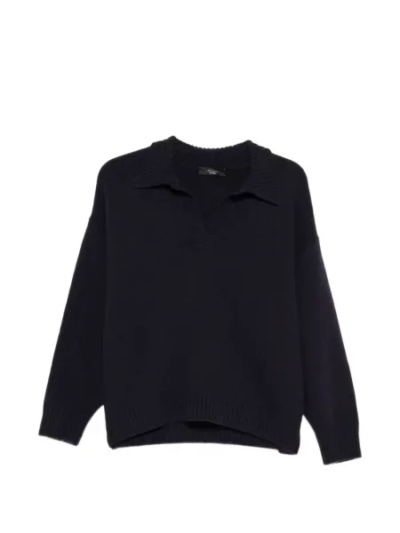 Gulerat pulover Weekend Max Mara cu decolteu în V negru