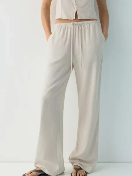 Pull&Bear Pantaloni PACIFIC deschis bej