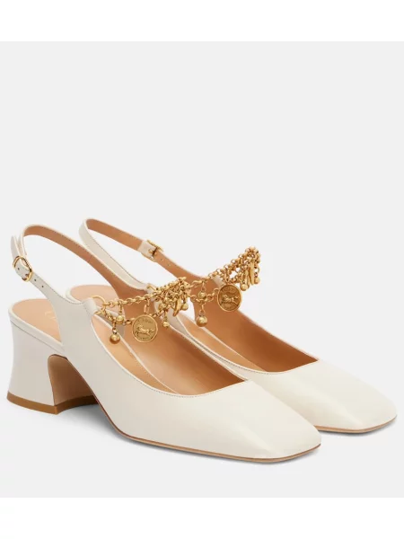 Pandantiv Chloé din piele alb