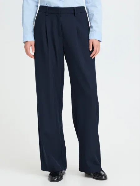 ICHI Pantaloni cu dungă IHFAVA bleumarin