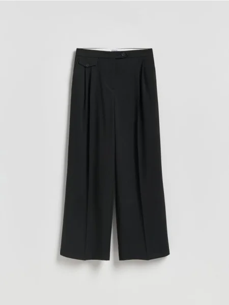 Reserved Pantaloni cu adaos de lână negru