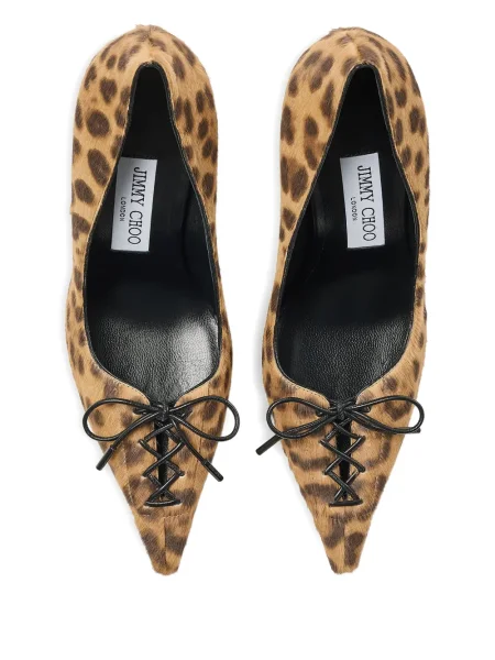 Γοβάκια Jimmy Choo με κορδόνια με σχέδιο με λεοπαρ μοτιβο καφέ
