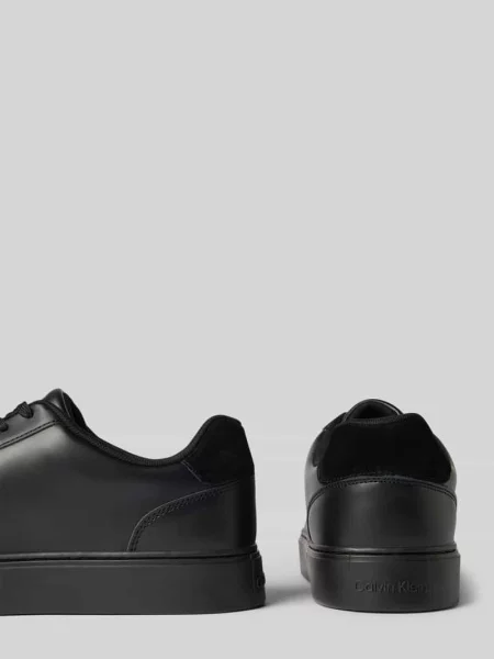 Calvin Klein sneakersy skórzane CLASSIC CUPSOLE LACEUP LTH czarny