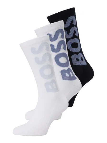 BOSS Nogavice safir / golobje modra / črna bela