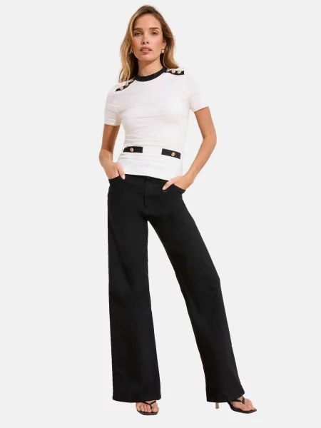 Lipsy Pulover negru alb