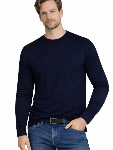 Tricou cu mânecă lungă Fabregas cu mâneci lungi albastru