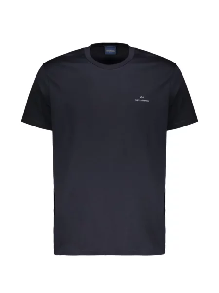 Tricou Paul & Shark cu imagine cu decolteu rotund albastru