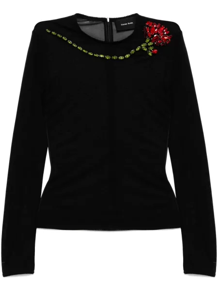 Top Simone Rocha plasă negru
