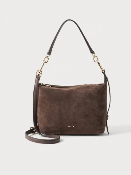 Furla geantă crossbody pentru femei din piele Tonie Mini Hobo maro