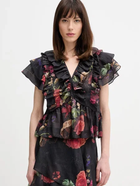 AllSaints bluză cu in ALMA negru