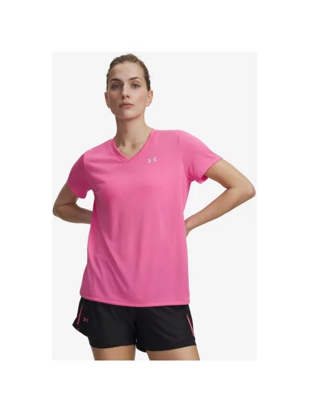Koszulka z krótkim rękawem Under Armour Tech SSV intensywny XS różowy