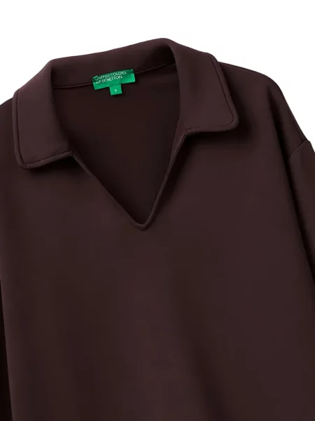Gulerat lung tricou polo Benetton maro