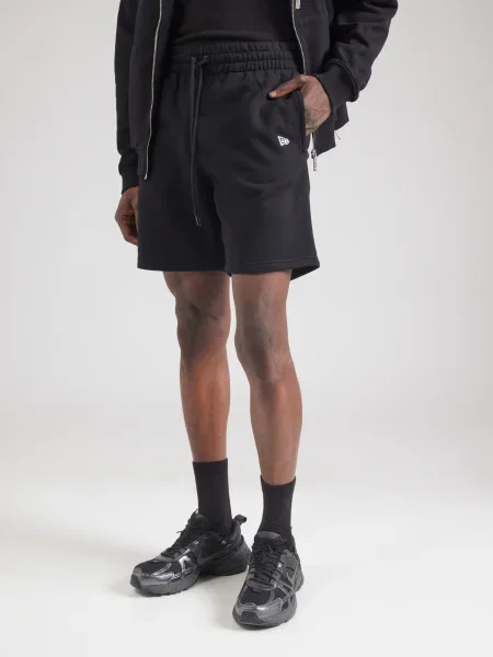 NEW ERA Pantaloni NEYYAN negru alb