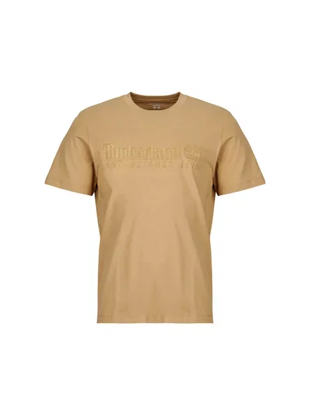 Majica Timberland z vezenjem s kratkimi rokavi bež