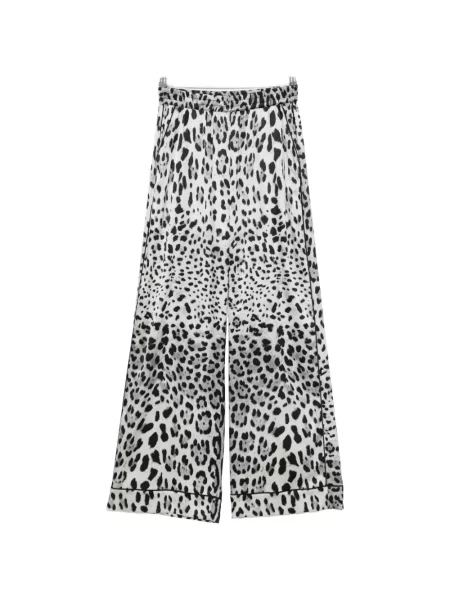 Pantaloni palazzo Dolce & Gabbana cu imagine cu model leopard negru