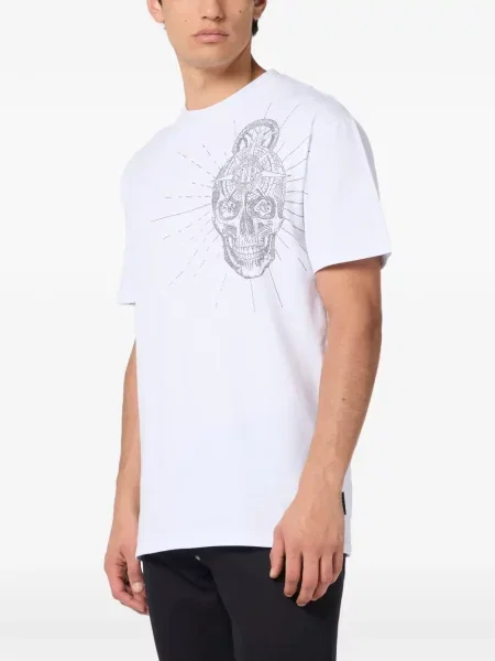 Tricou Philipp Plein scurt alb