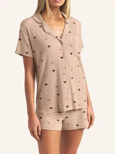 Skims Krátké Pyžamo Soft Lounge mica mini half drop