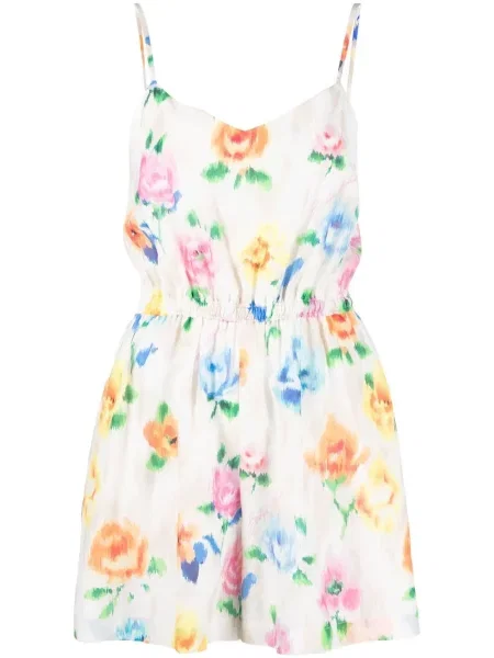 Rochie mini Boutique Moschino fără mâneci cu model floral cu imagine alb