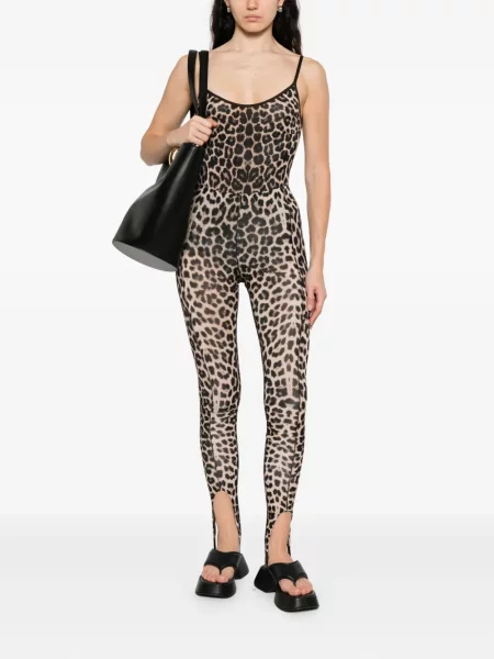 Tajice Baserange s printom s leopard uzorkom smeđa