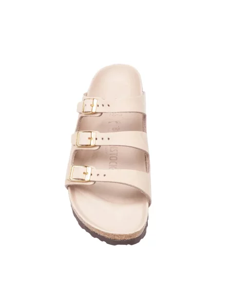 Birkenstock klapki nubukowe Florida HEX beżowy