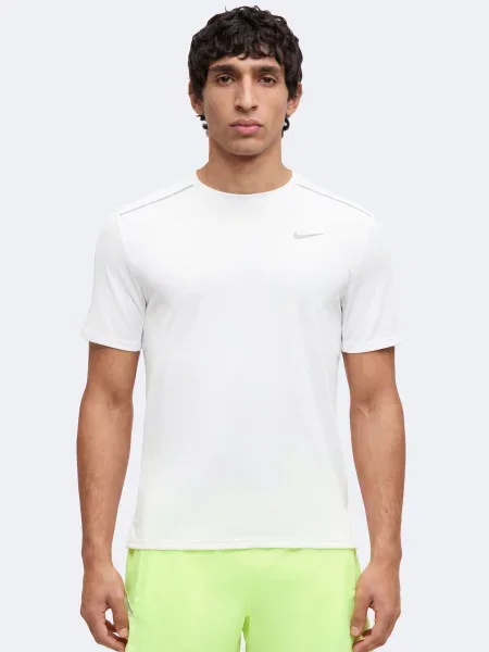 NIKE Tricou funcțional MILER gri alb