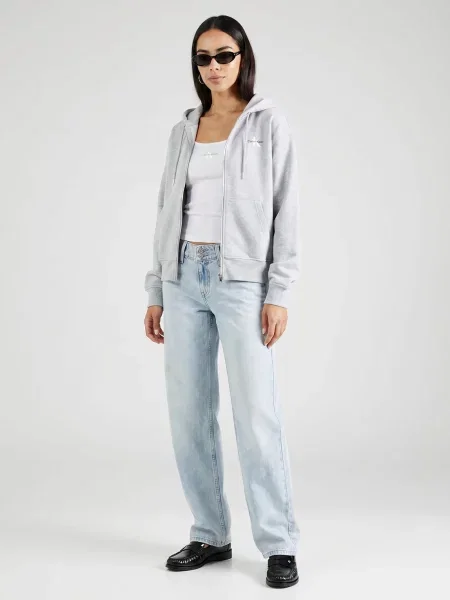 Froté mikina Calvin Klein Jeans sivá