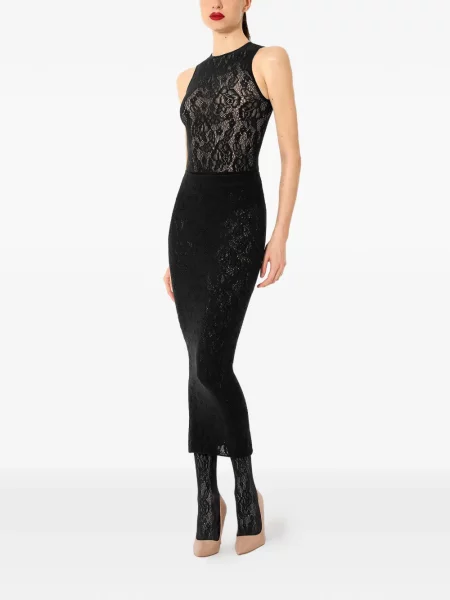 Gėlėtos tinklinės pėdkelnės Wolford juoda