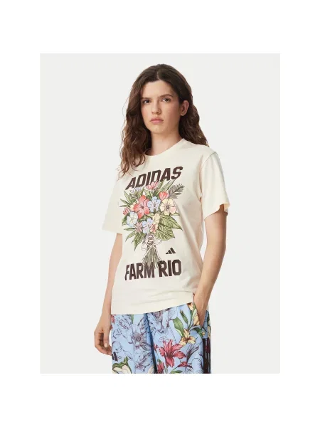 Adidas T-Shirt Μπεζ κόκκινο