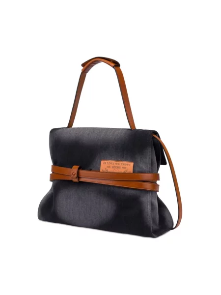 Torebka Moschino skórzana czarna
