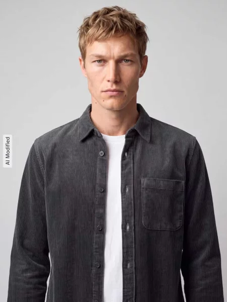 Kurtka koszulowa z brustaszą Marc O'polo Denim szara