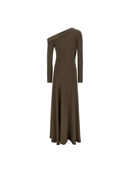 Sukienka maxi Alberta Ferretti brązowa