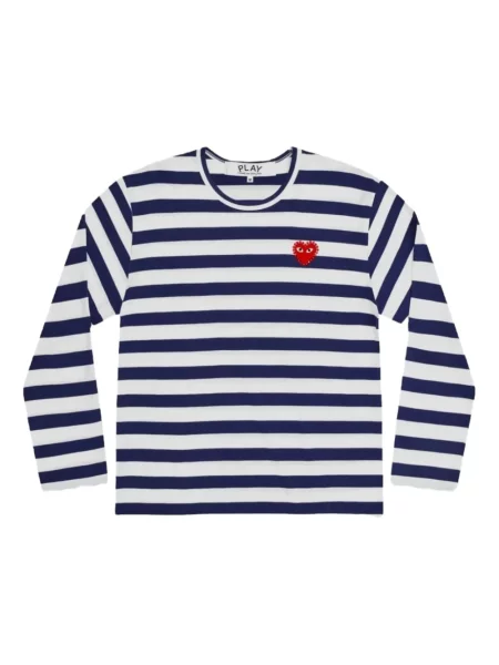 Tricou Comme Des Garcons Play cu dungi albastru