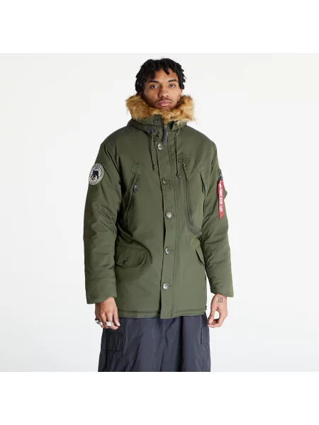 Alpha Industries Μπουφάν χειμωνιάτικο Polar Χακί λευκό