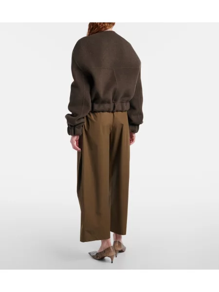 Pantaloni Khaite din poplin verde