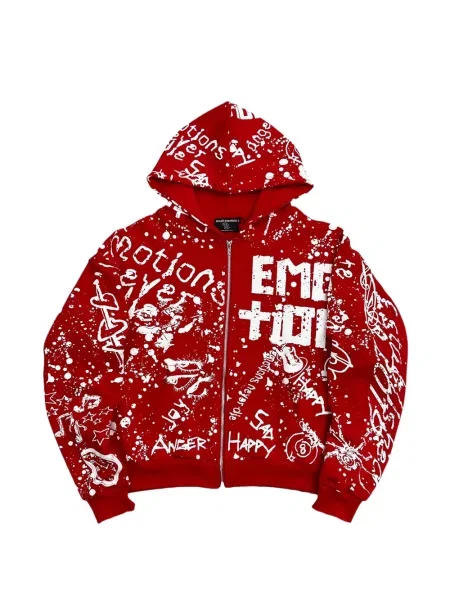 Hoodie Mixed Emotion με σχέδιο κόκκινο