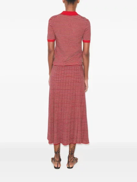 Tricou polo Tory Burch cu dungi roșu