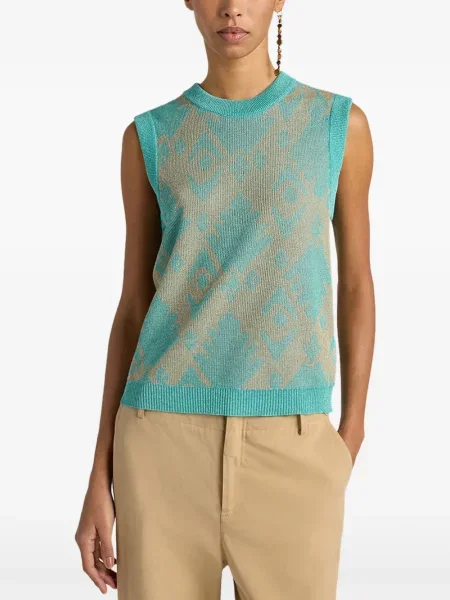 Sweter Momoni żakardowy niebieski