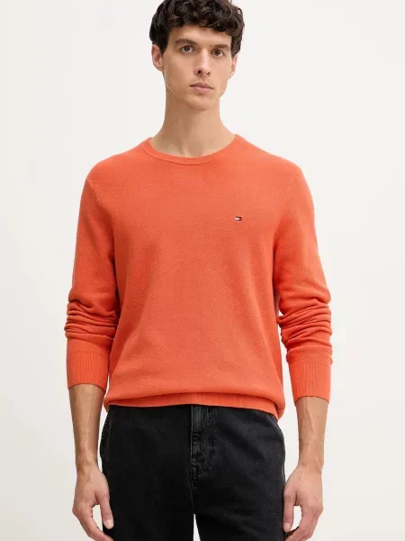 Пуловер Tommy Hilfiger от лека материя черно