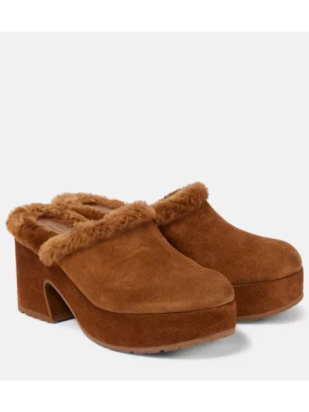 Cokle Gianvito Rossi iz semiša s platformo rjava