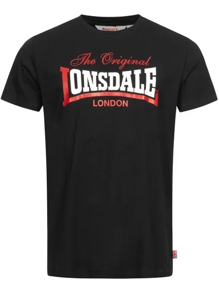 LONSDALE Tričko Aldingham červená / černá bílá
