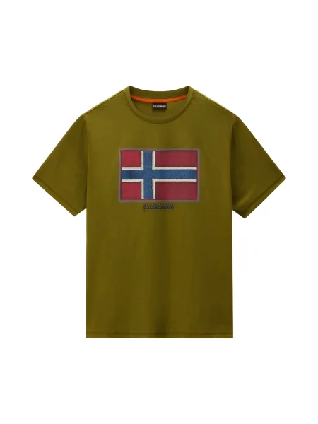 NAPAPIJRI Tricou FLAG TIKI albastru / oliv roșu
