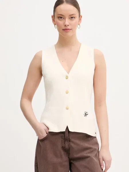 Tommy Hilfiger γιλέκο γυναικείο μπεζ