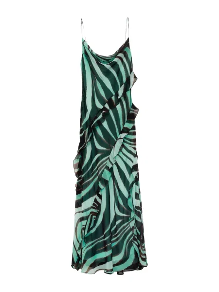 MANGO Rochie de vară Livia turcoaz / maro / verde închis negru