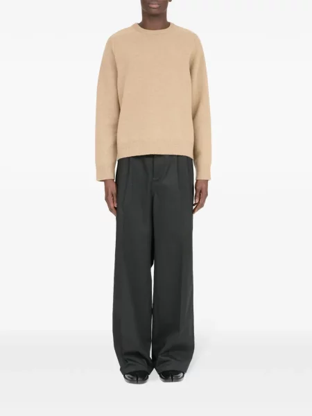 Vlněný svetr Maison Margiela s kulatým výstřihem šedý