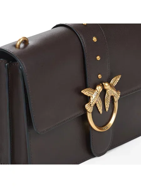 Pinko crossbody kabelka dámska kožená hnedá