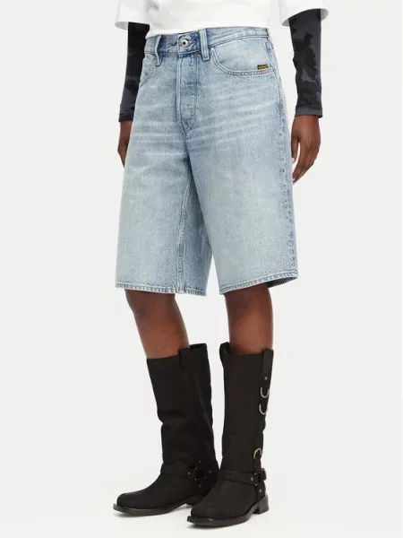 G-Star Raw Τζιν σορτσάκια Clean Edge Ανοιχτό Wide Fit μπλε