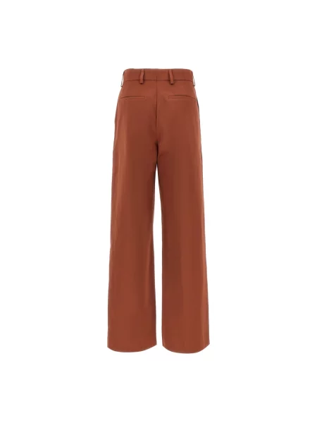 Satynowe spodnie Dries Van Noten czerwone