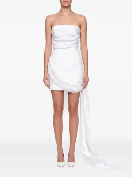 Stras rochie mini Post Meridiem alb